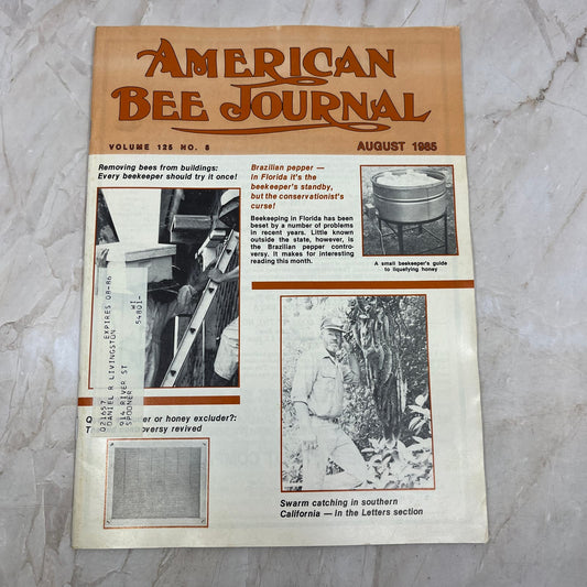 1985 August American Bee Journal Magazine Bees Beekeeping Honey M8-1