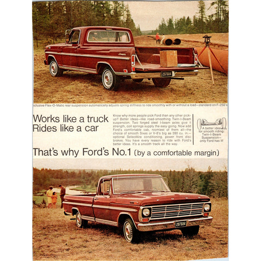 Ford Flex-O-Matic F250 Pickup Truck Automobile Car - Vintage Magazine Ad D20