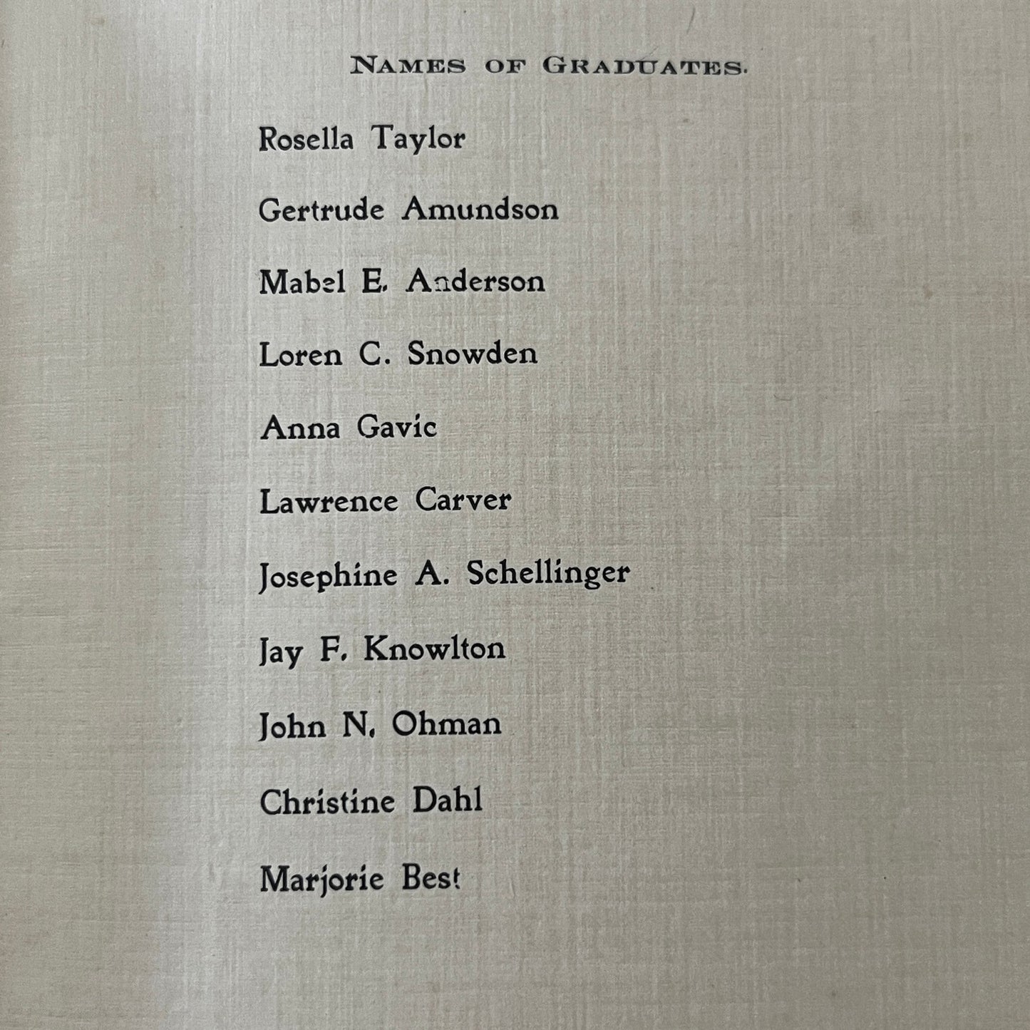 1904 Graduation Commencement Program Rosella Taylor Gertrude Amundson TB8-OD