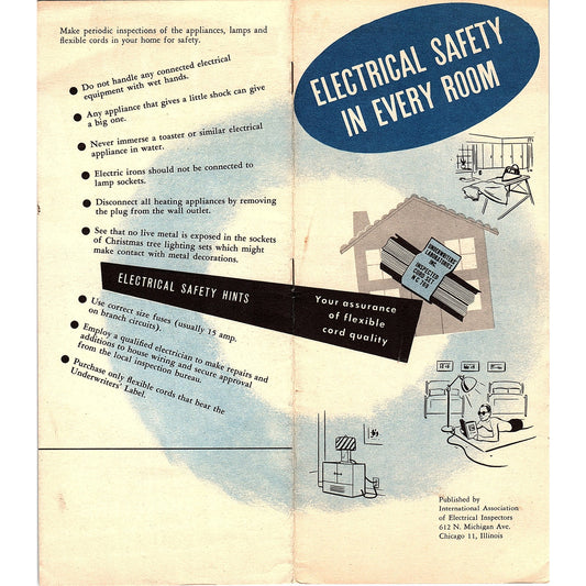 Electrical Safety in Every Room 1950s Chicago Vintage Brochure AG5-H5