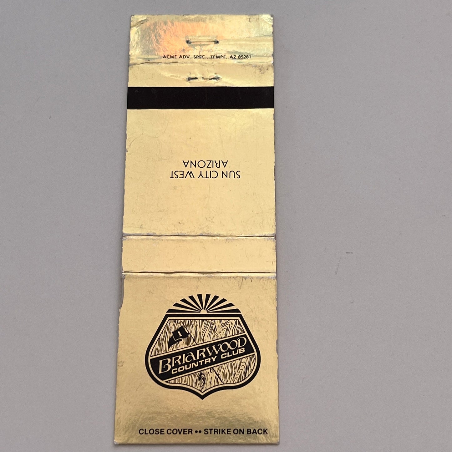 Briarwood Country Club Sun City West AZ Vintage Matchbook Cover TB6-MB2-3