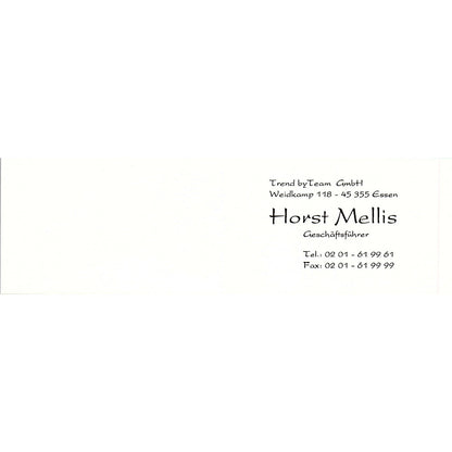 Trend By Team Horst Mellis Geschäftsführer Essen Germany Business Card SC9-B9