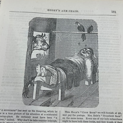 Huge Lot of Original Assorted Small Engravings From 1857 Godey's Book L3-2-MG1