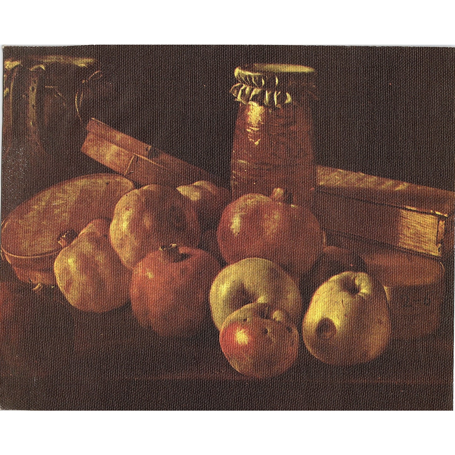 Still Life Pomegranates, Apples, a Pot of Jam Luis Melendez Art Print 8x10 V6