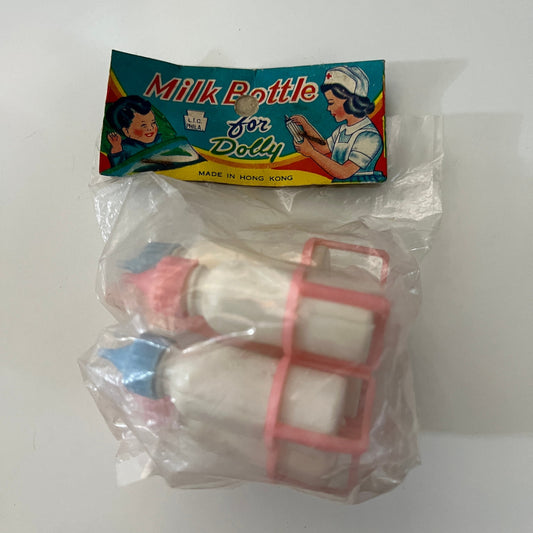 c1960 Toy Plastic Milk Bottle for Dolly Dimestore Toy NOS In Package TK3