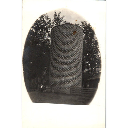 Old Brick Silo on Farm c1910 RPPC Postcard AB9