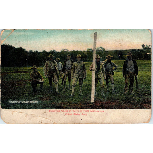 1911 Spanish American War Surveying Corps Field Maneuvers Original Postcard PD2