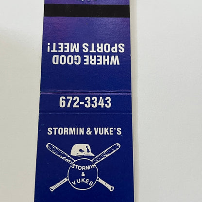 Stormin & Vukes - Where Good Sports Meet Vintage Matchbook Cover TB6-MB1-14