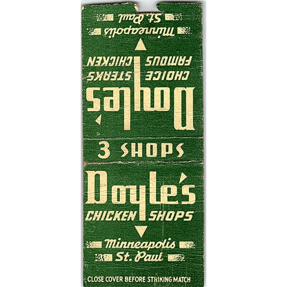 Doyle's Chicken Shops Minneapolis St. Paul Vintage Matchbook Cover MM11-9