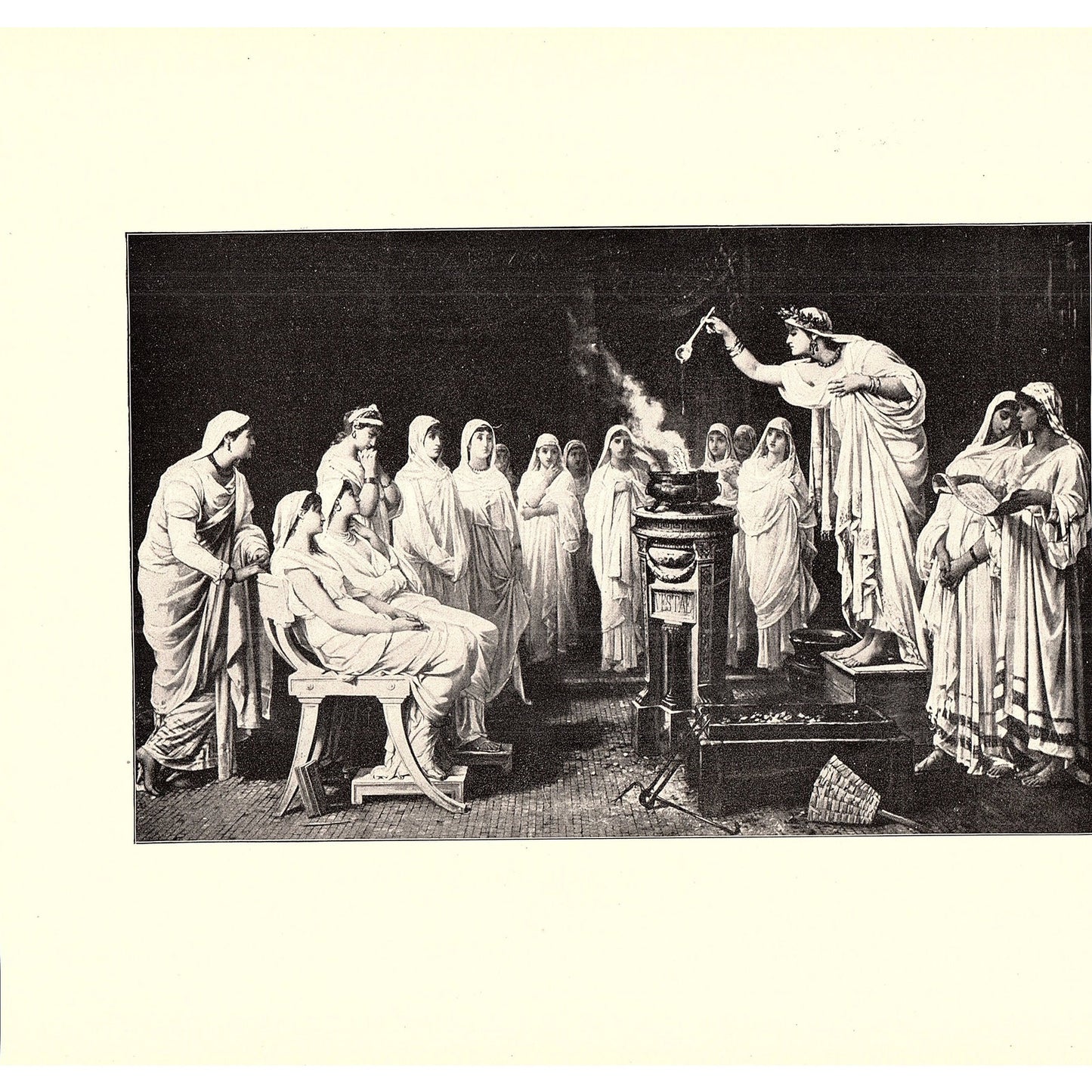 School of the Vestal Virgins - Hector Leroux - 1898 Litho Art Print D19