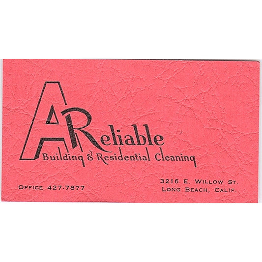 AReliable Building & Residential Cleaning Long Beach CA Business Card SB4-B1