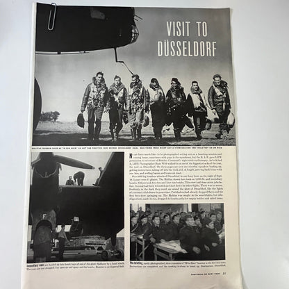 Halifax Bomber Crew Visit to Düsseldorf 3 Pages 1940s WWII Era Article V29-5