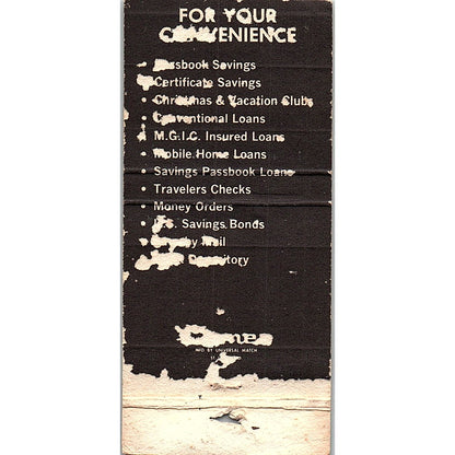 Henry County Savings and Loan Indiana Vintage Matchbook TB6-MB2-12