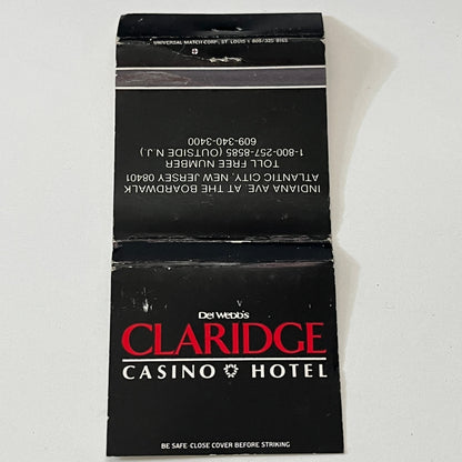 Del Webb's Claridge Casino Hotel Vintage Matchbook Cover TB6-MB1-8
