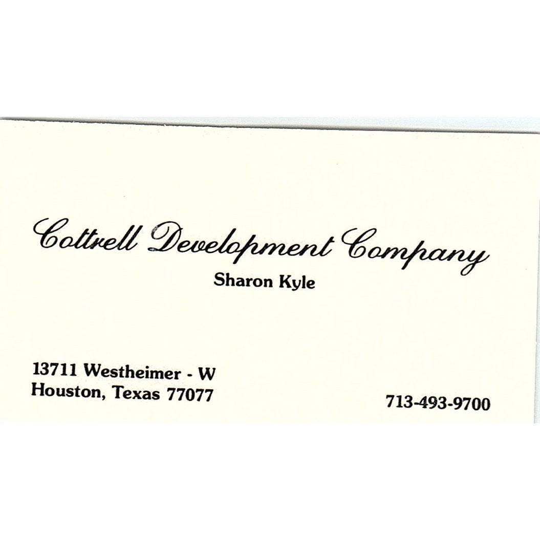 Sharon Kyle Cottrell Development Houston Vintage Business Card SE3-B14