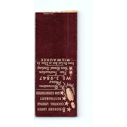 Caserotti's Bowl-Mor Lounge Bowling Milwaukee Vintage Matchbook Cover SF3-Y5