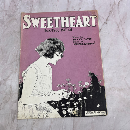 1921 Sweetheart Foxtrot Ballad Benny Davis Arnold Johnson Sheet Music Ti5
