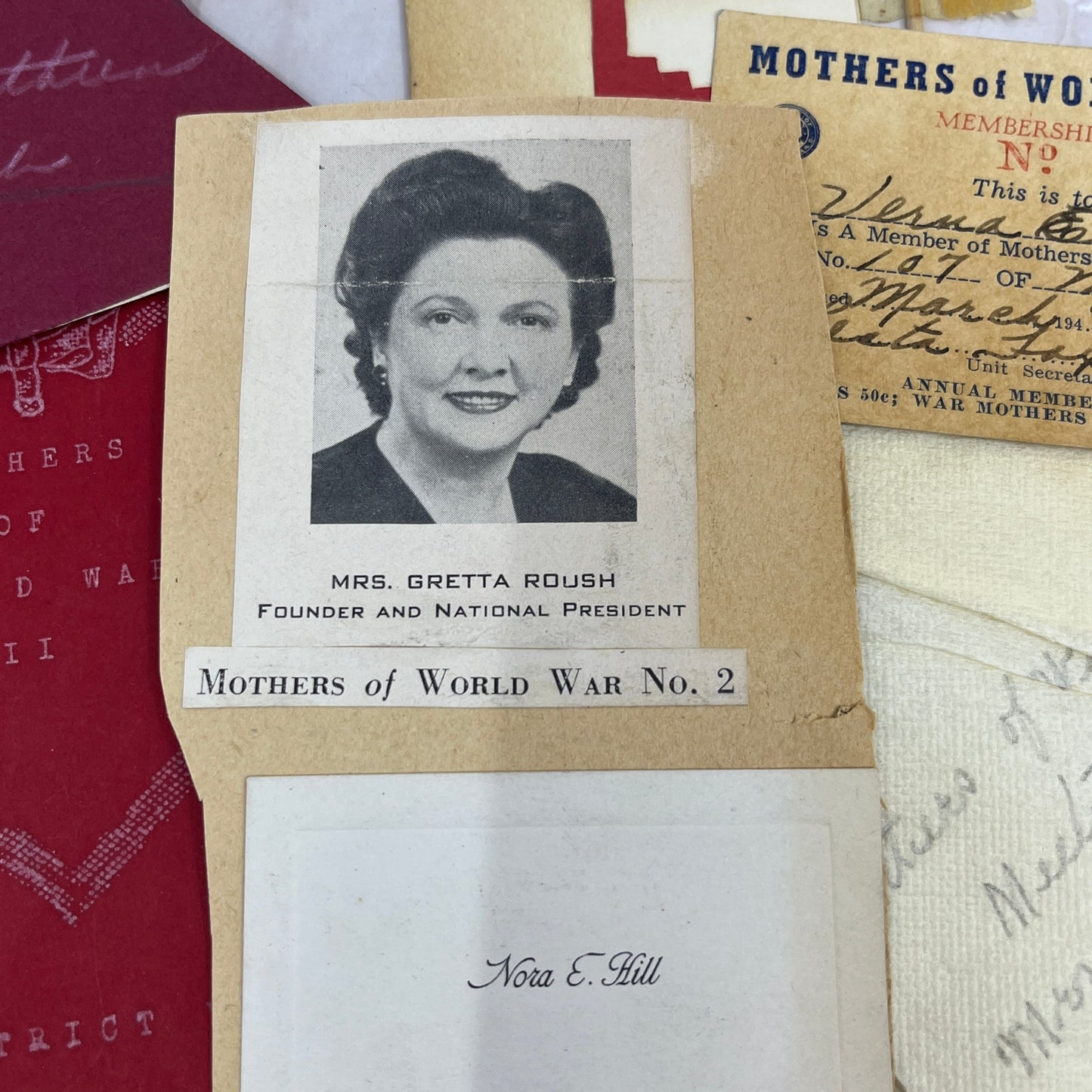 1940s Mothers of WWII Lot of Ephemera Markle Warren Indiana L4-3