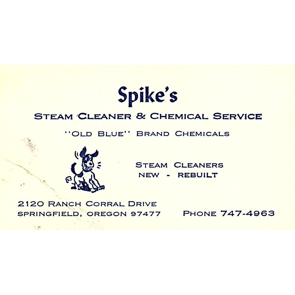 Spike's Steam Cleaner & Chemical Service Springfield Oregon Business Card SB4-B1