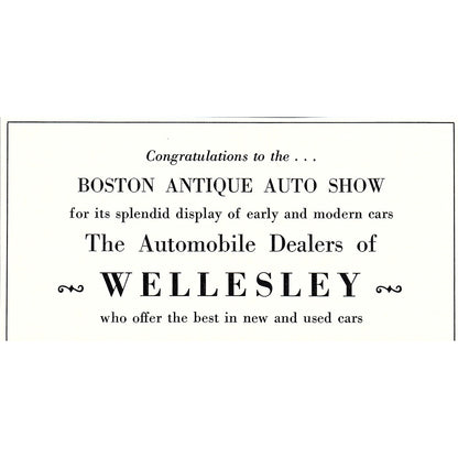 The Automobile Dealers of Wellesley MA 1950 Ad AF6-6