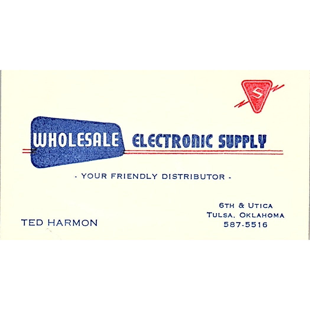 Wholesale Electronic Supply Ted Harmon Tulsa Oklahoma Business Card SF3-B7