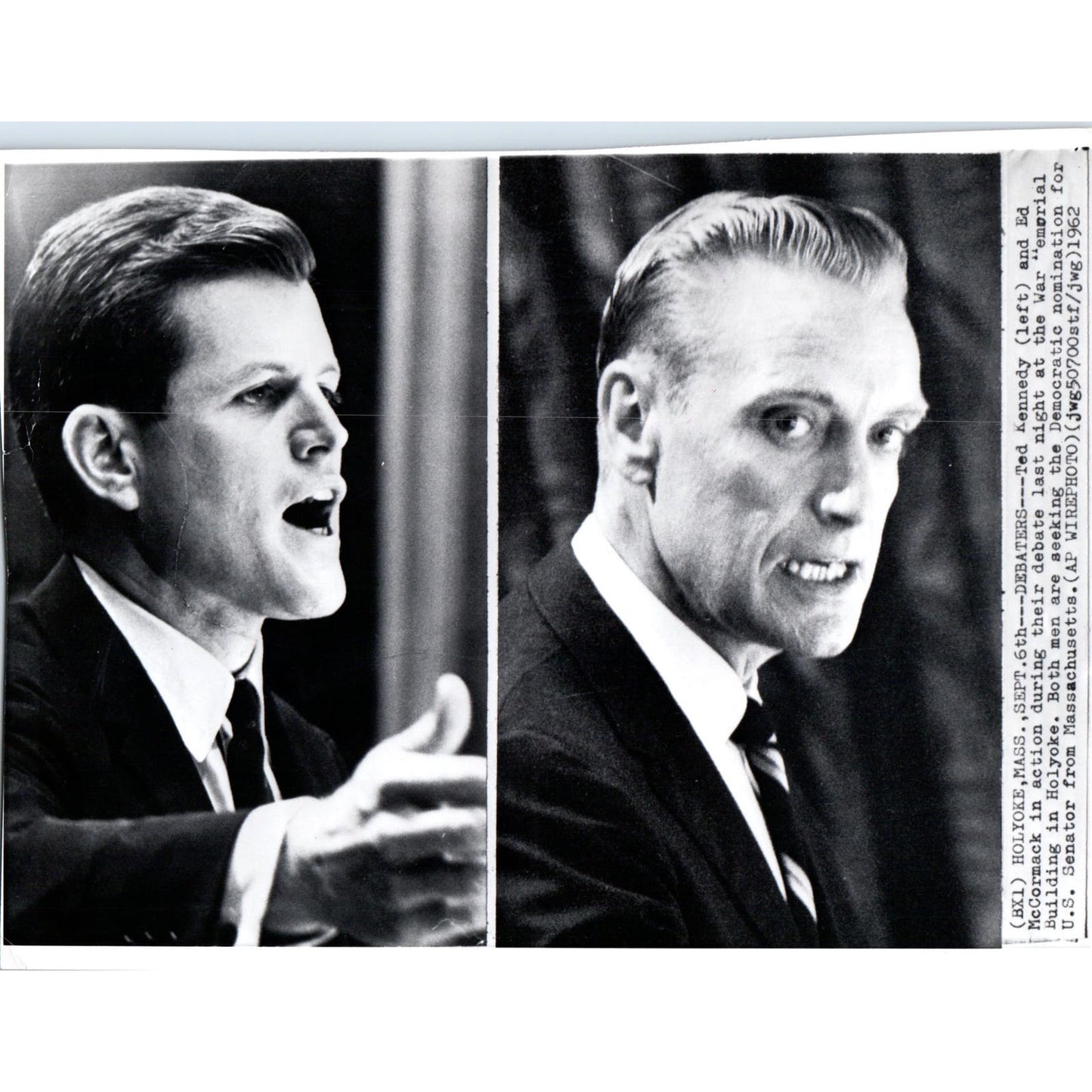 Mrs. Edward Kennedy & Ed McCormick Debate 1962 7x9 Original Press Photo D1-P