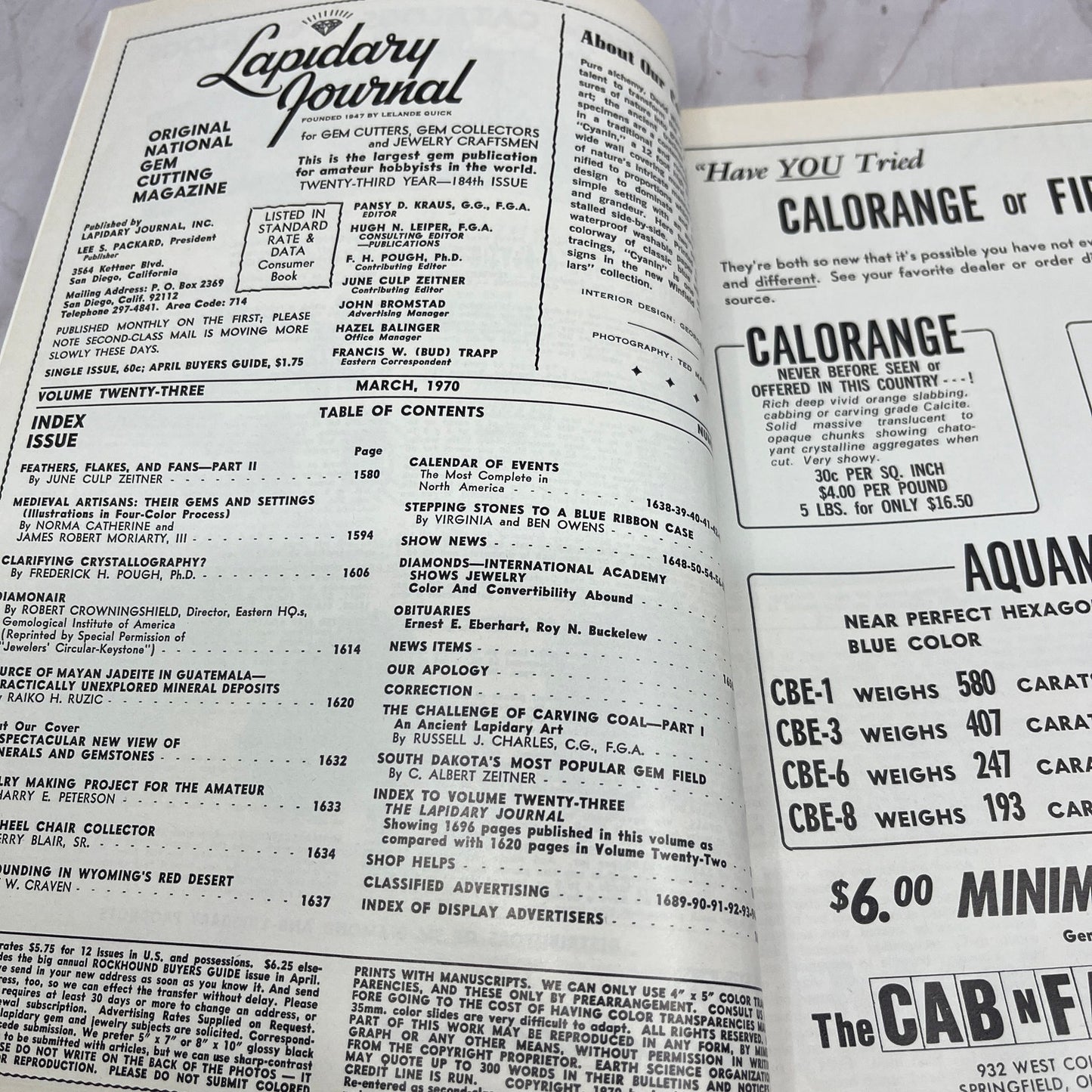 Cyanin Wall Mural Inspired by Agate - Lapidary Journal Magazine - Mar 1970 M28