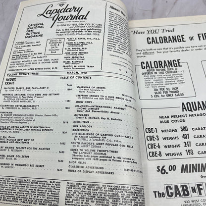 Cyanin Wall Mural Inspired by Agate - Lapidary Journal Magazine - Mar 1970 M28