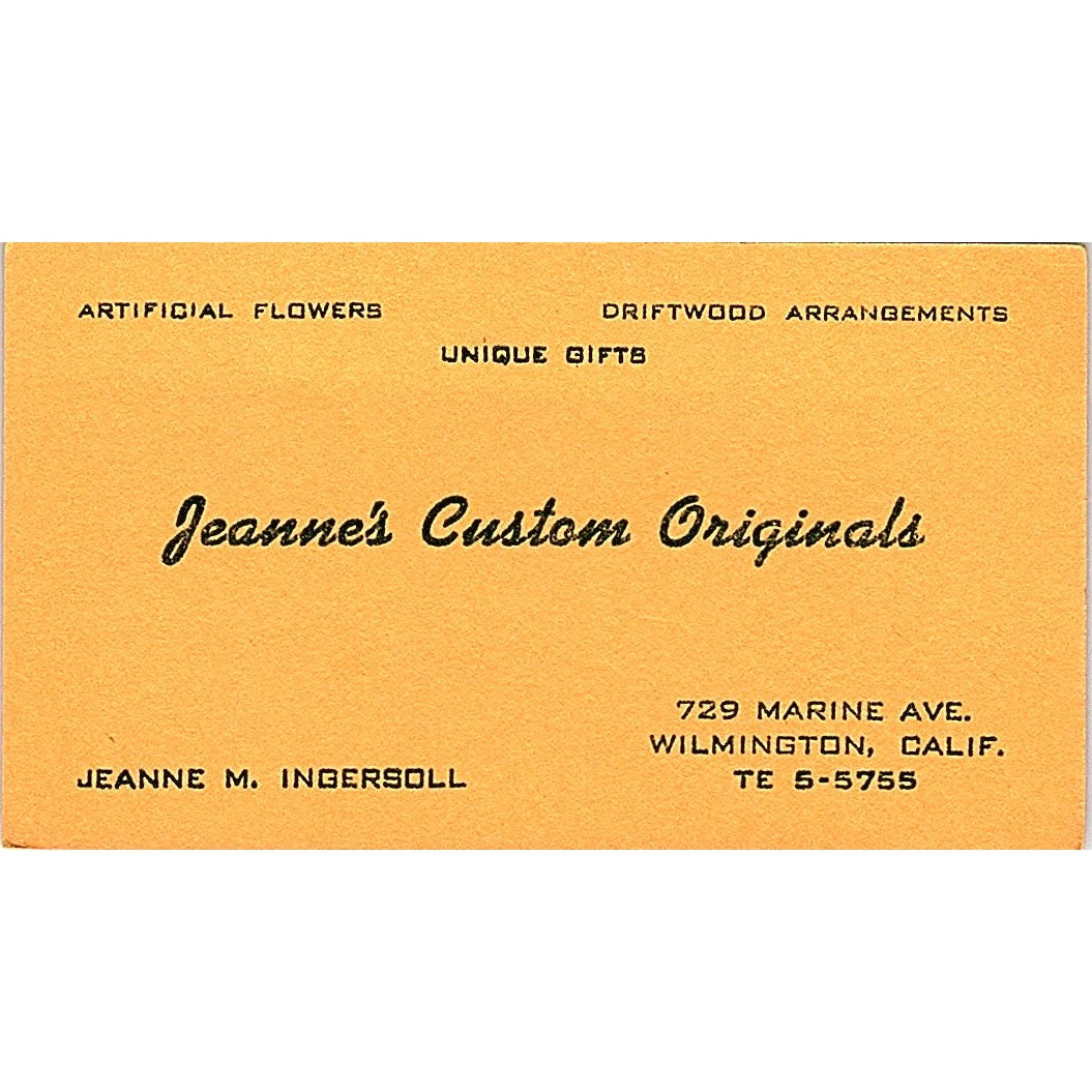 Jeanne's Custom Originals Jeanne M. Ingersoll Wilmington Business Card SF3-B4