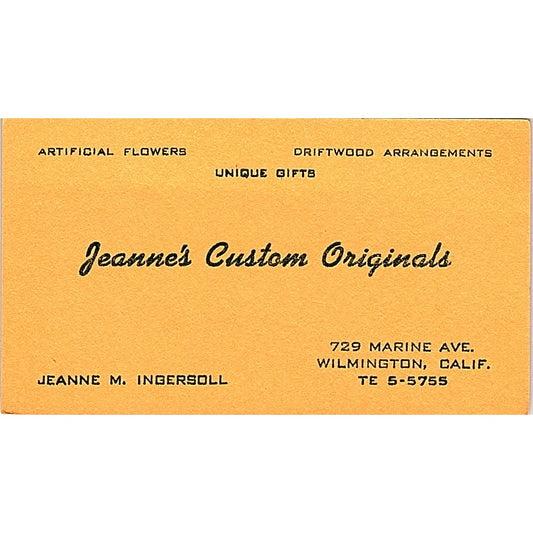 Jeanne's Custom Originals Jeanne M. Ingersoll Wilmington Business Card SF3-B4
