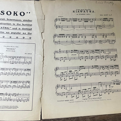 Hiawatha a Summer Idyl Neil Moret 1902 Sheet Music V13