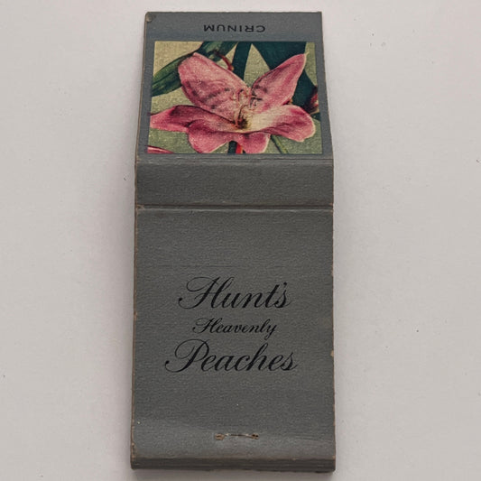 Hunt's Heavenly Peaches Crinum Flower Vintage Matchbook Cover MM2-7
