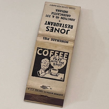 Jones Restaurant Greencastle IN Vintage Matchbook Cover TB6-MB2-2