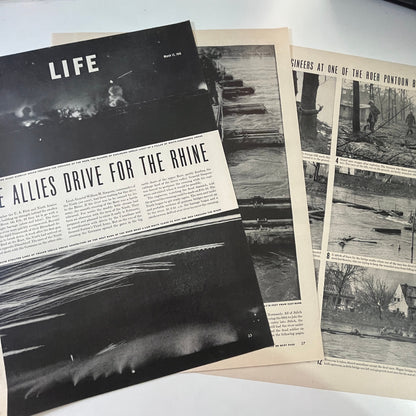 1945 The Allies Drive for the Rhine 3 Pages 1940s WWII Era Article V29-5