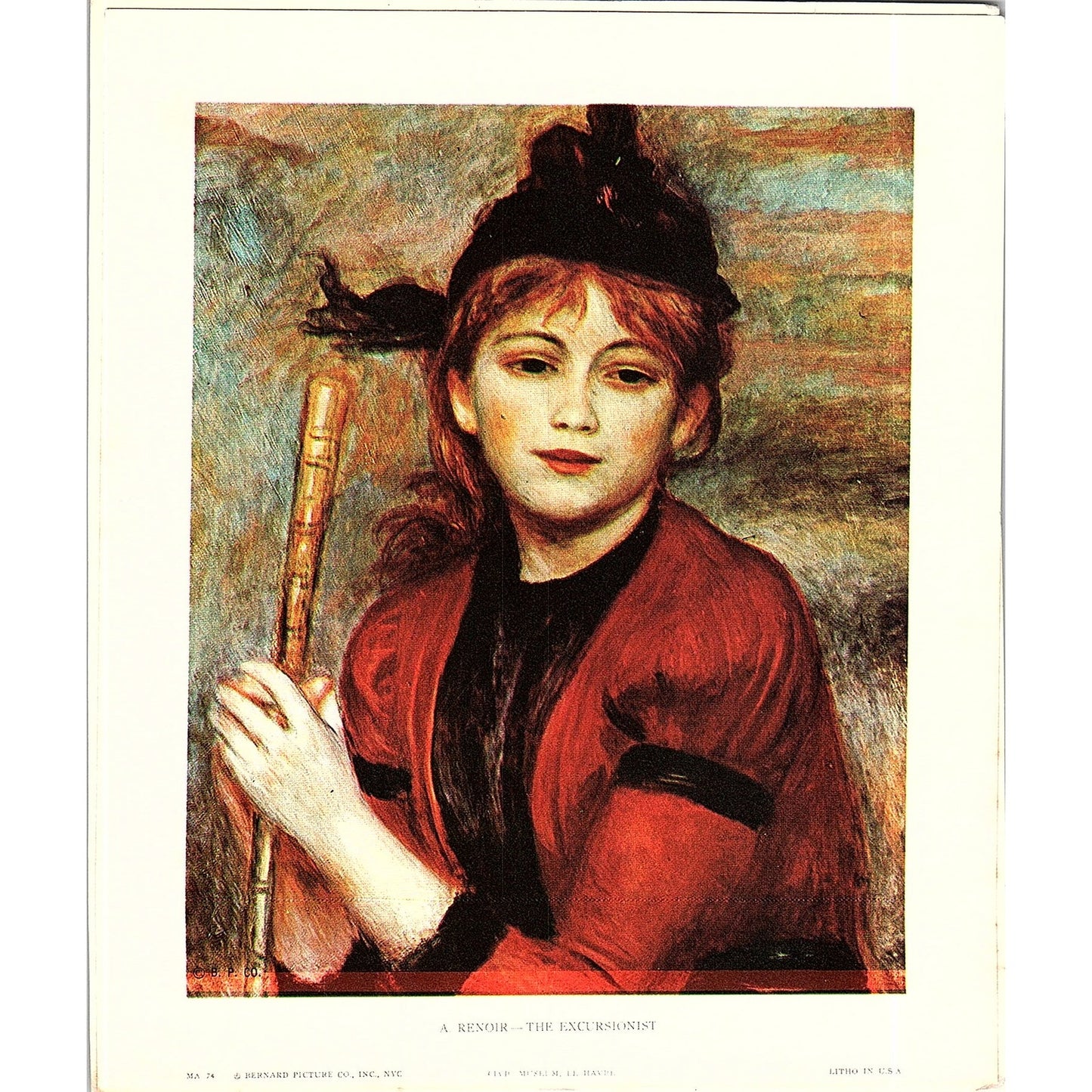 The Excursionist - Pierre Auguste Renoir Vintage Art Print 4x5 V12