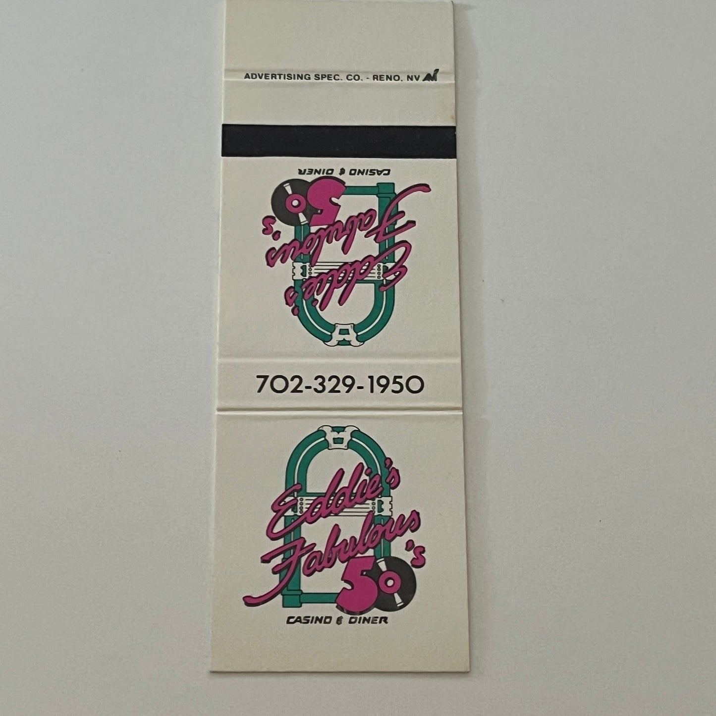 Eddie's Fabulous 50's Restaurant Reno NV Matchbook Cover TB6-MB2-4