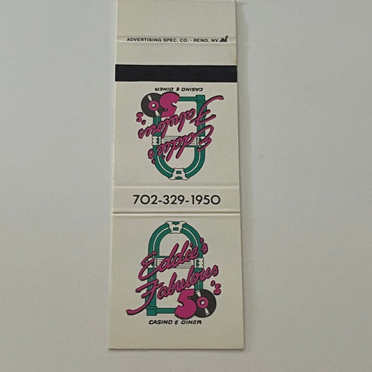 Eddie's Fabulous 50's Restaurant Reno NV Matchbook Cover TB6-MB2-4