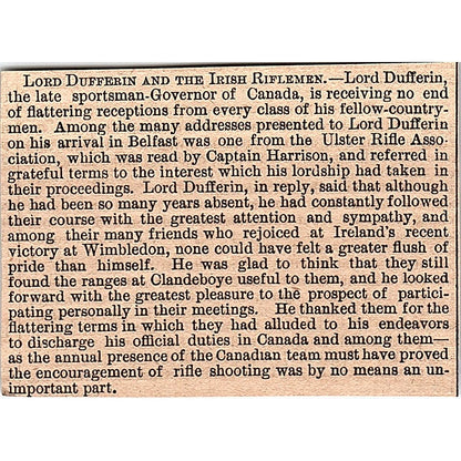 Lord Dufferin and the Irish Riflemen 1878 Article AG2-M8