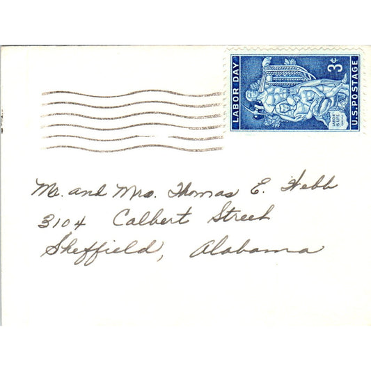 c1930 Postal Cover Envelope Thomas E. Webb Sheffield Alabama AD8-Q2
