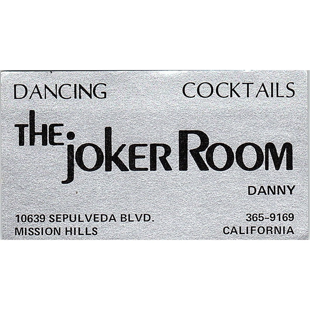 The Joker Room Mission Hills CA Vintage Business Card SD9-B5