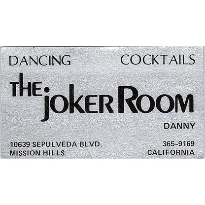 The Joker Room Mission Hills CA Vintage Business Card SD9-B5