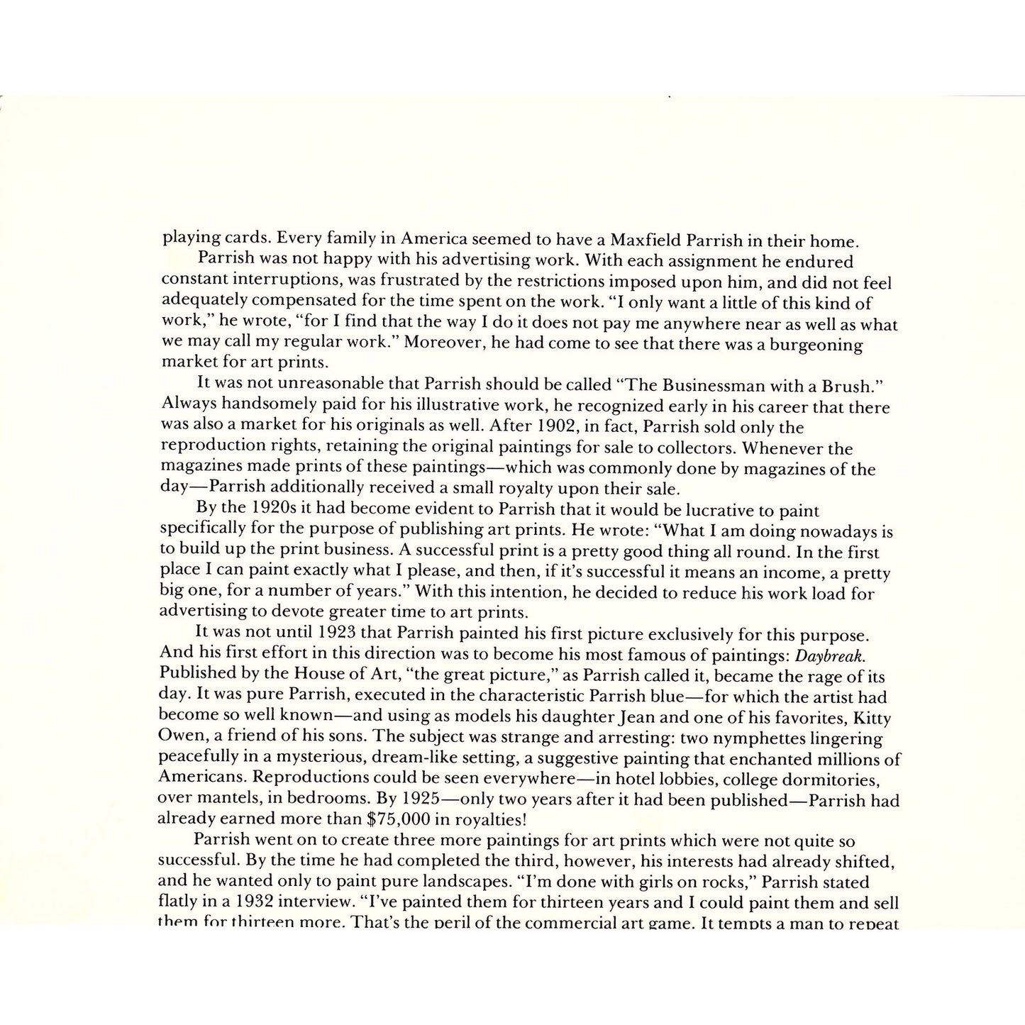 Little Sugar River at Noon by Maxfield Parrish Vintage Art Print 7.5x9.5 V6