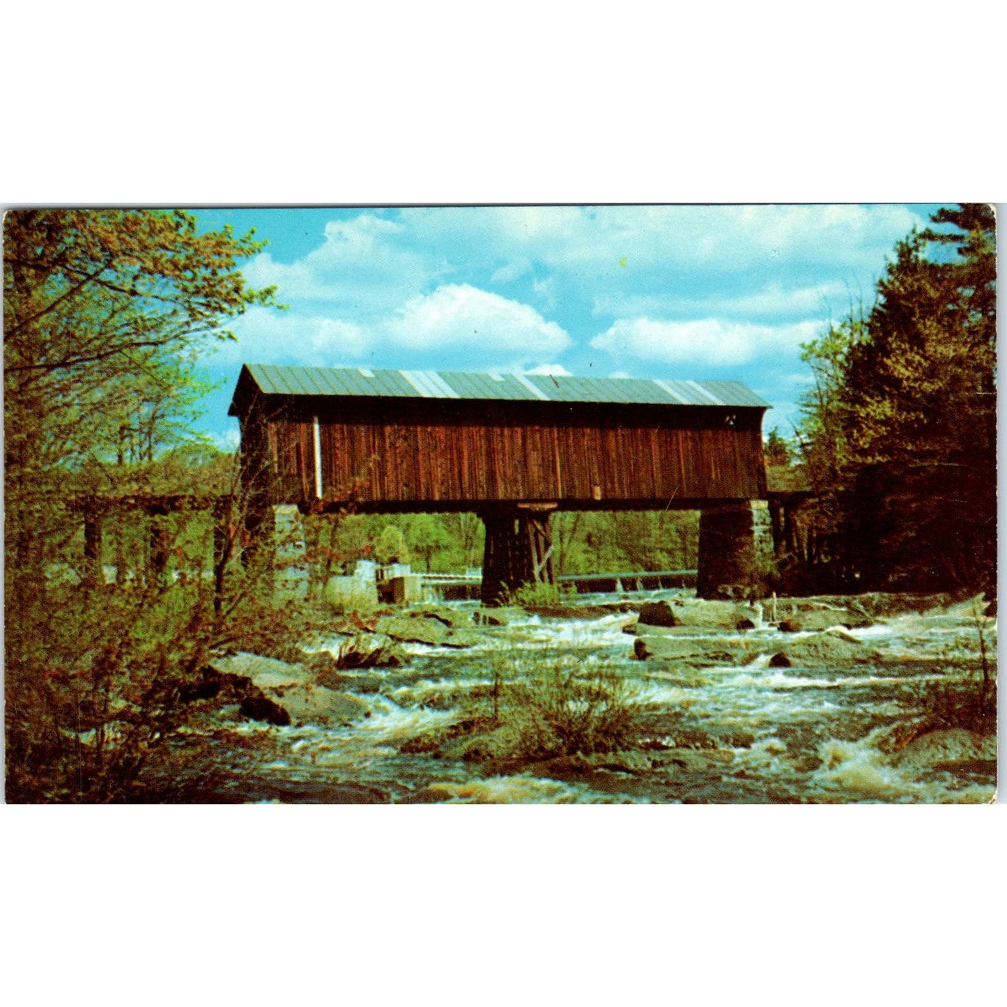 Contoocook River Bennington New Hampshire Covered Bridge Postcard PC7
