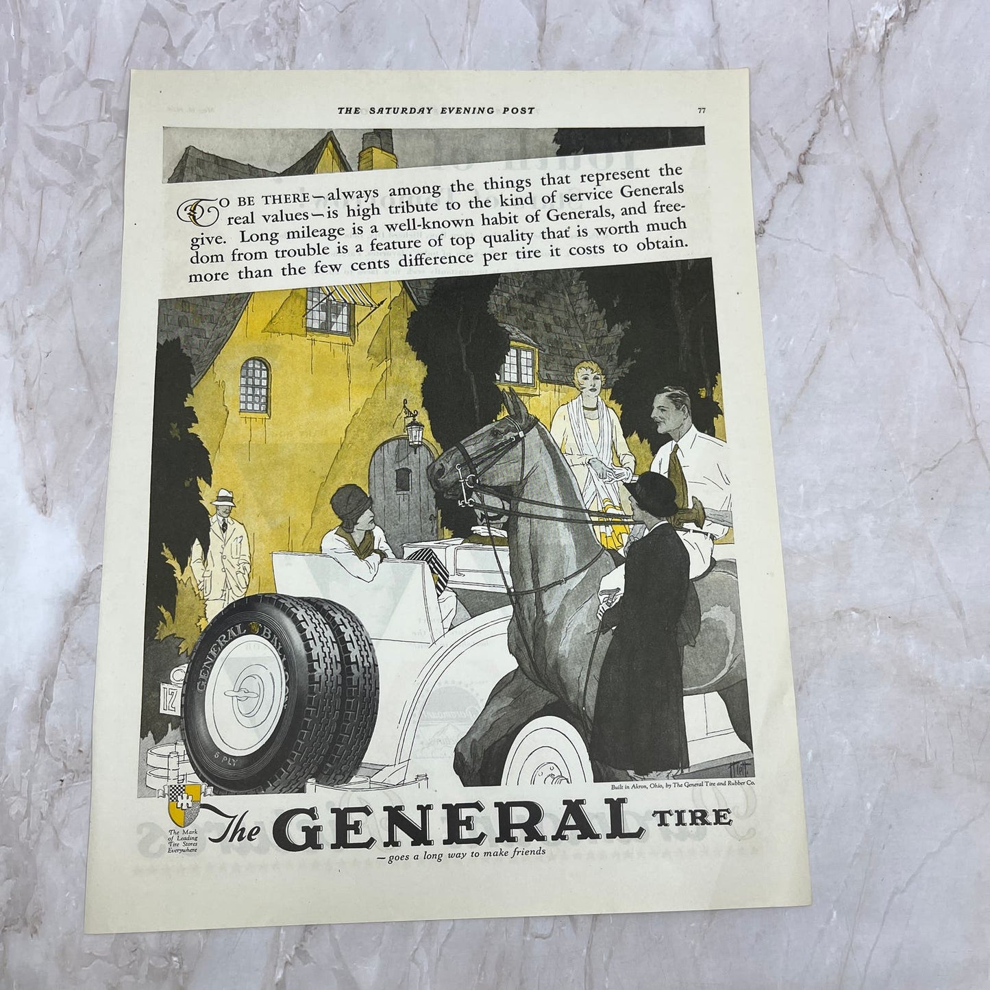 The General Tire and Rubber Co 1928 Original Magazine Advertisement FL6-8