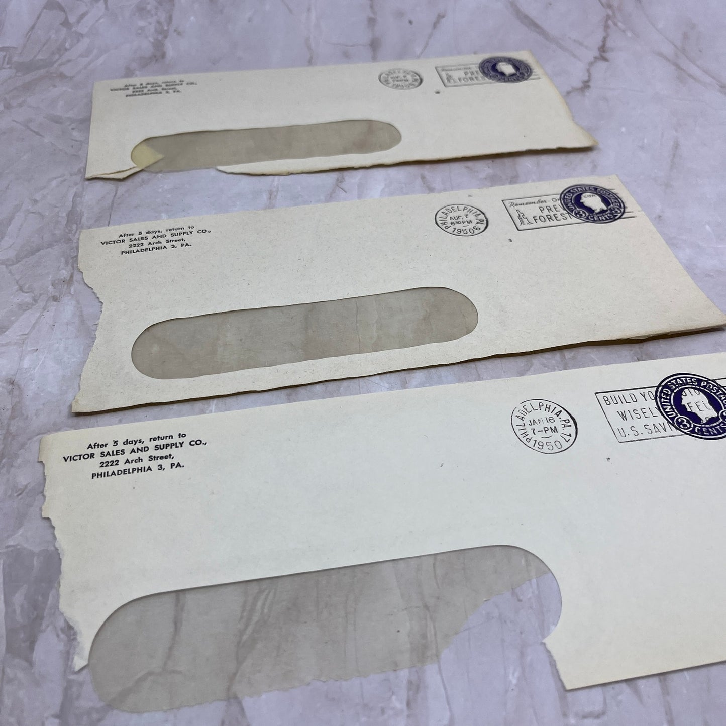 1950s Lot of Victor Sales and Supply Co Philadelphia PA Envelopes L4-4-12