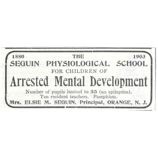 Elsie M. Seguin Physiological School Orange NJ 1903 Magazine Ad AF7-SS5