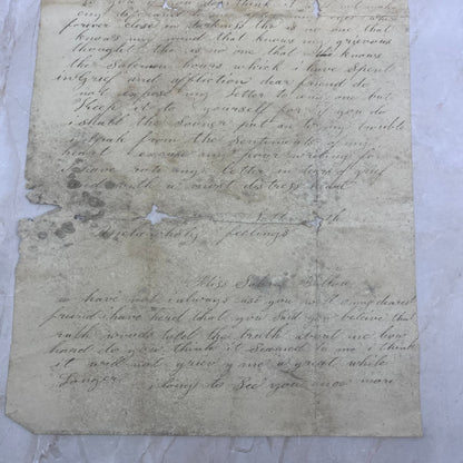 Early 1800s Handwritten Letter from Dying Woman Sabra Ballow Burrillville RI AE6