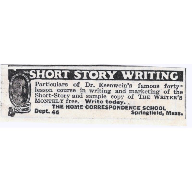 1931 Short Story Writing Correspondence School Springfield Advertisement AE5-SA2