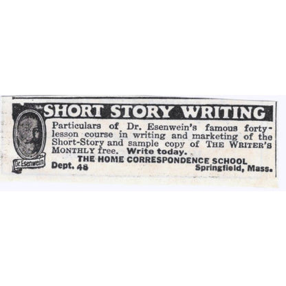 1931 Short Story Writing Correspondence School Springfield Advertisement AE5-SA2