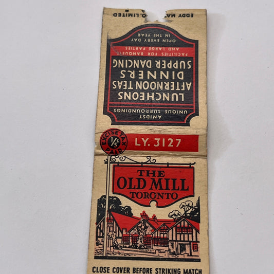 The Old Mill Toronto Vintage Matchbook Cover TB8-MB-13